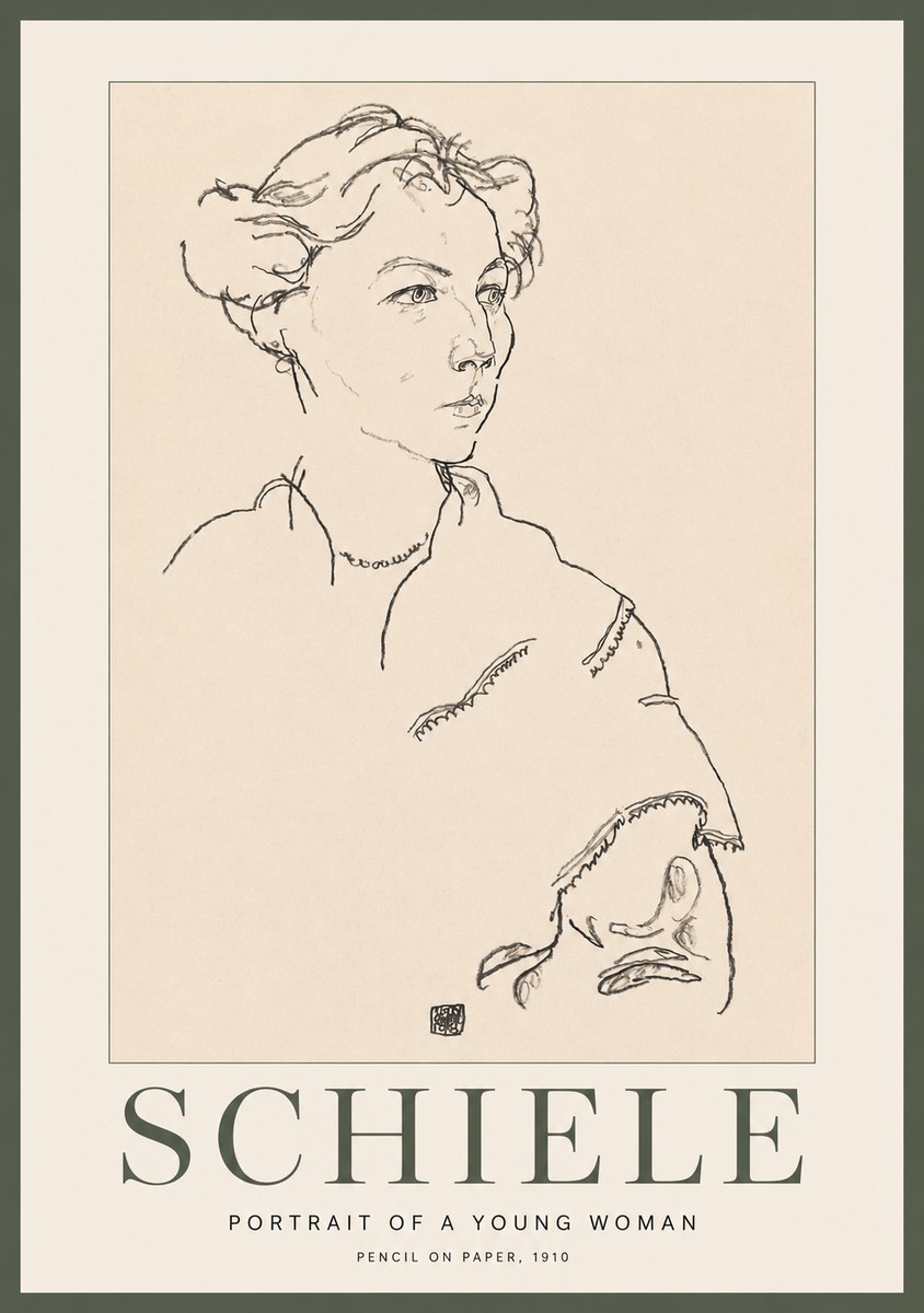 Schiele Portrait of a Young Woman No2 - Póster