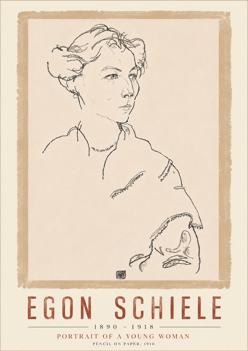 Schiele Portrait of a Young Woman No6 - Póster