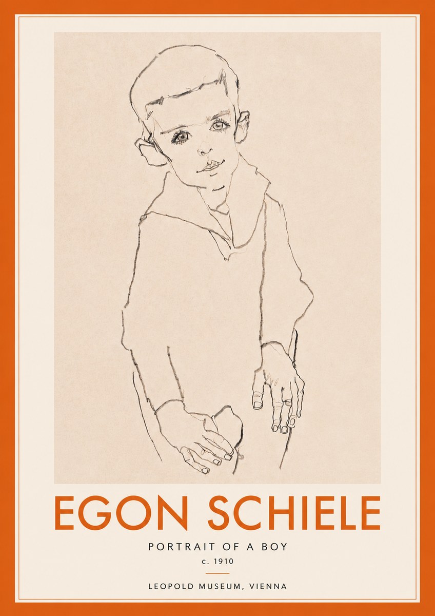 Schiele Portrait of a Boy No4 - Póster