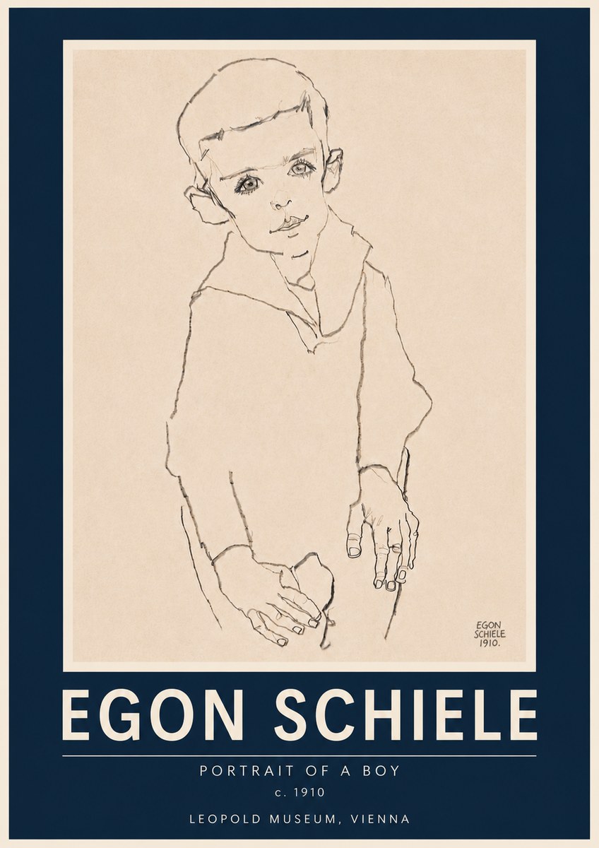 Schiele Portrait of a Boy No6 - Póster