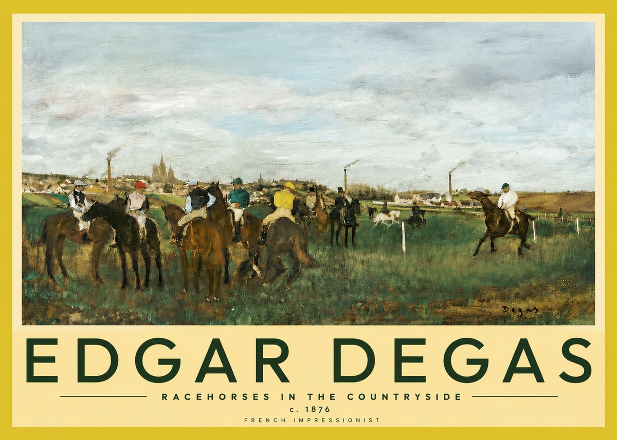 Edgar Degas Racehorses in the Countryside No4 - Póster