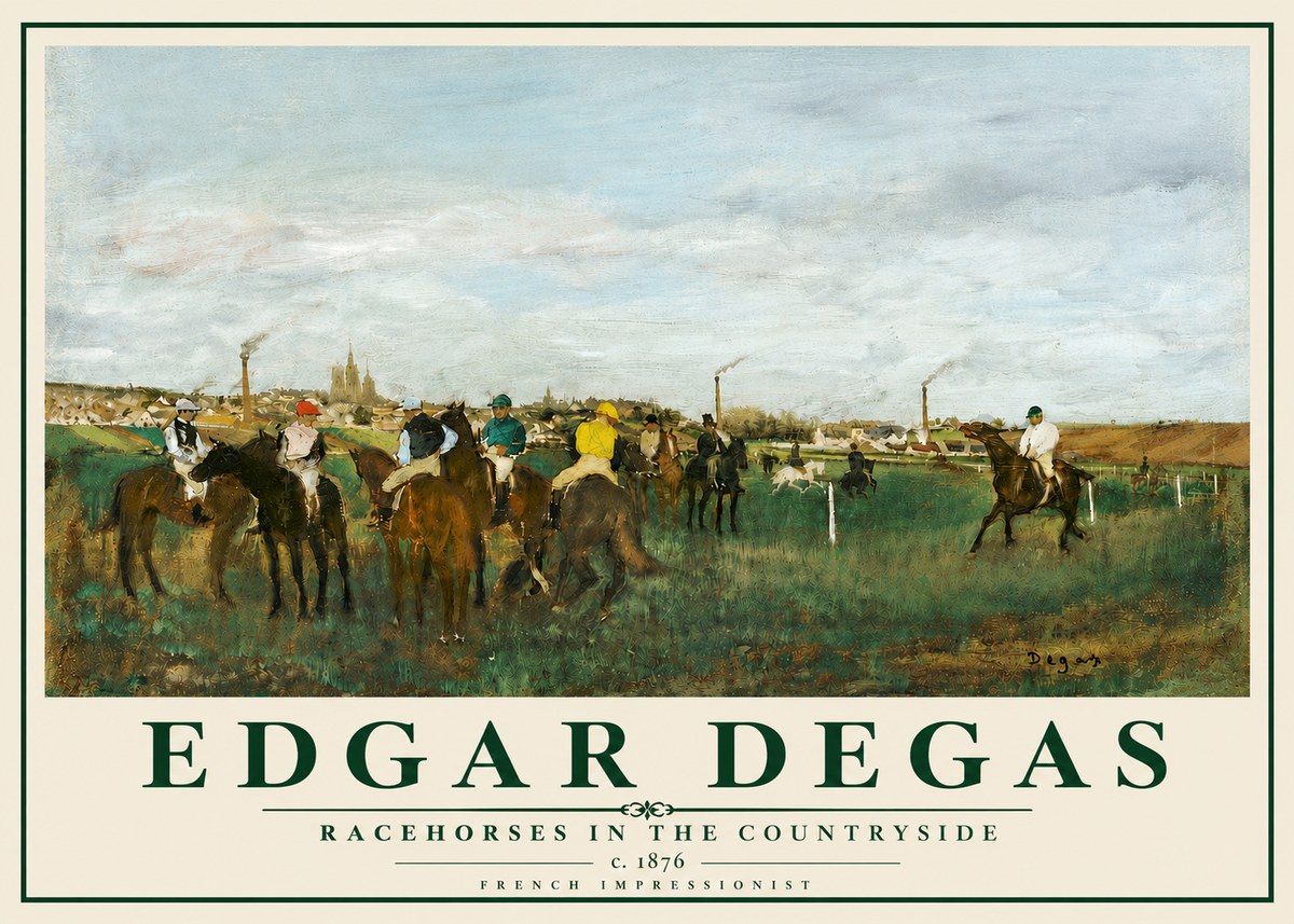 Edgar Degas Racehorses in the Countryside No5 - Póster