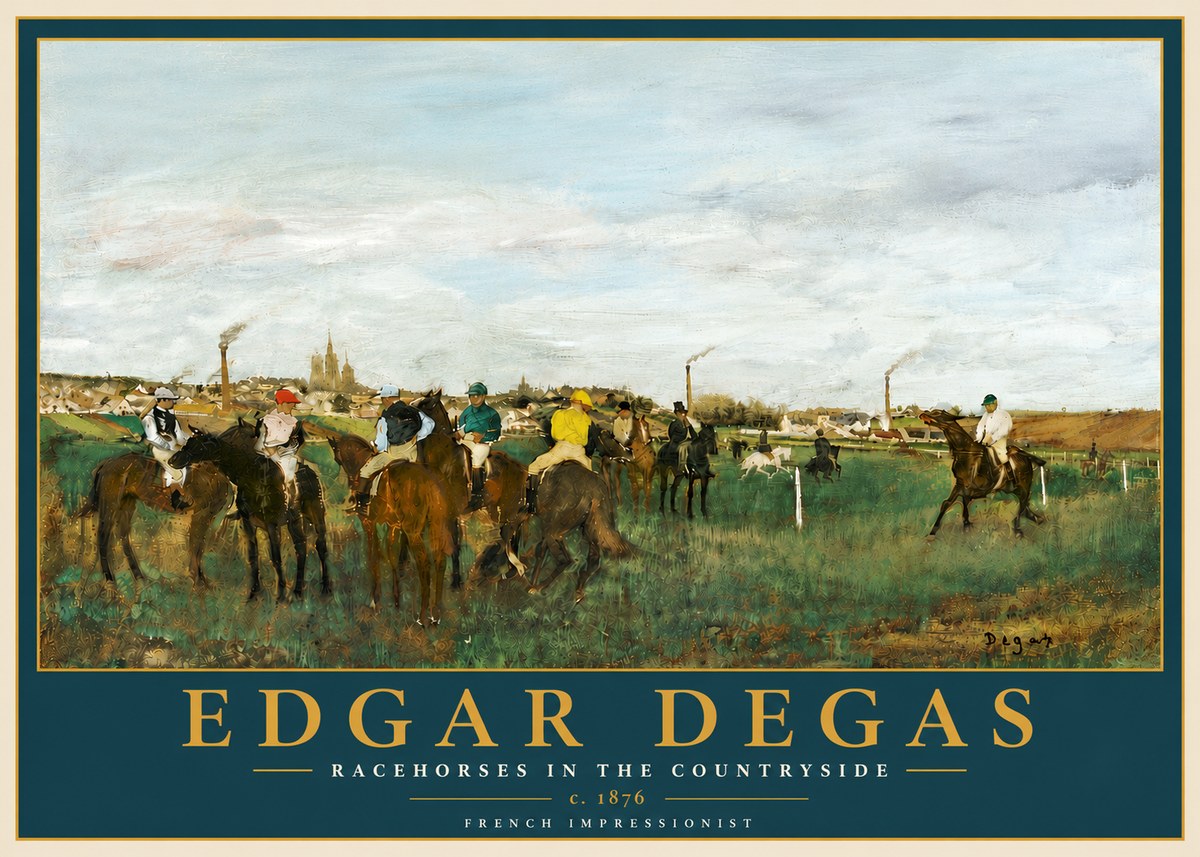 Edgar Degas Racehorses in the Countryside No6 - Póster