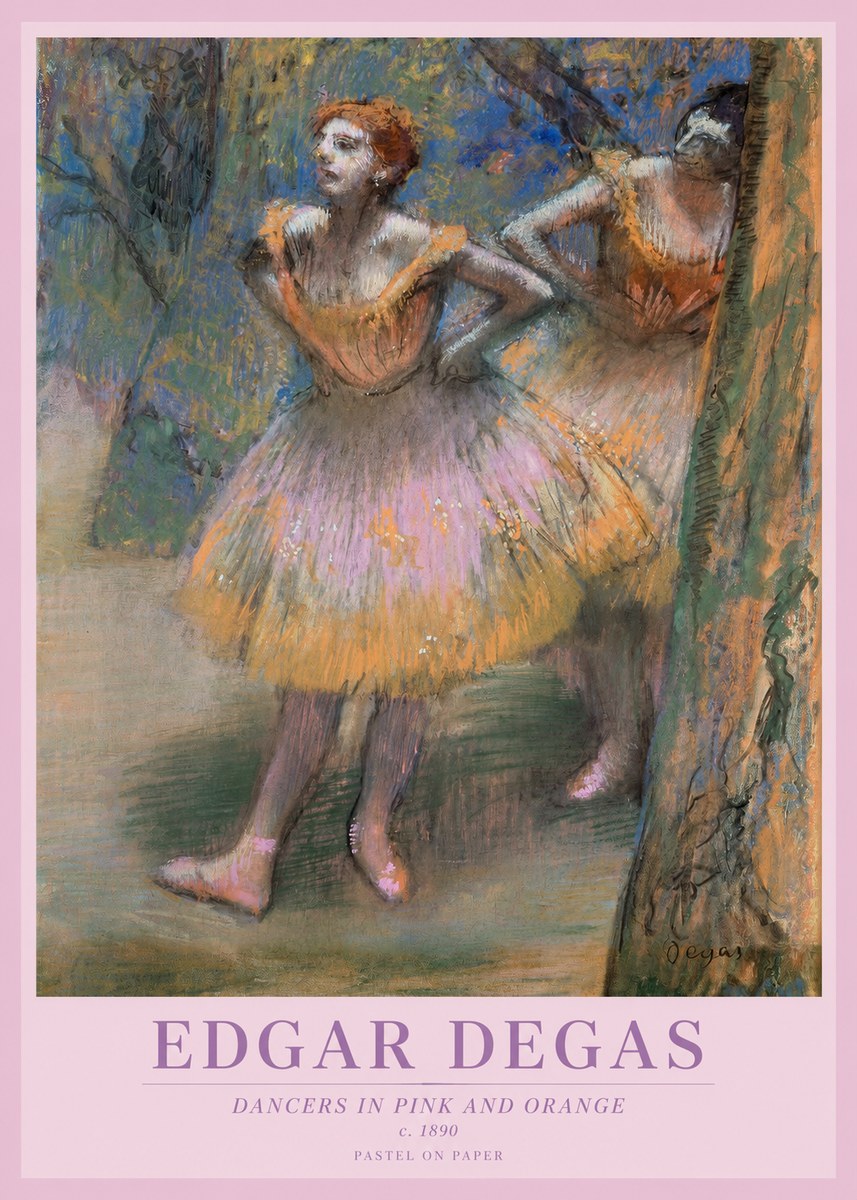 Edgar Degas Dancers in Pink and Orange No1 - Póster