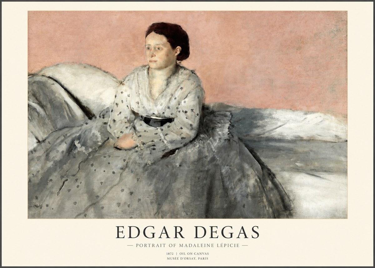 Edgar Degas Portrait of Madeleine Lépicie No1 - Póster
