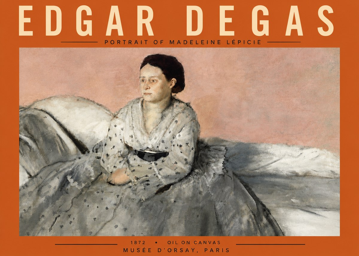 Edgar Degas Portrait of Madeleine Lépicie No5 - Póster
