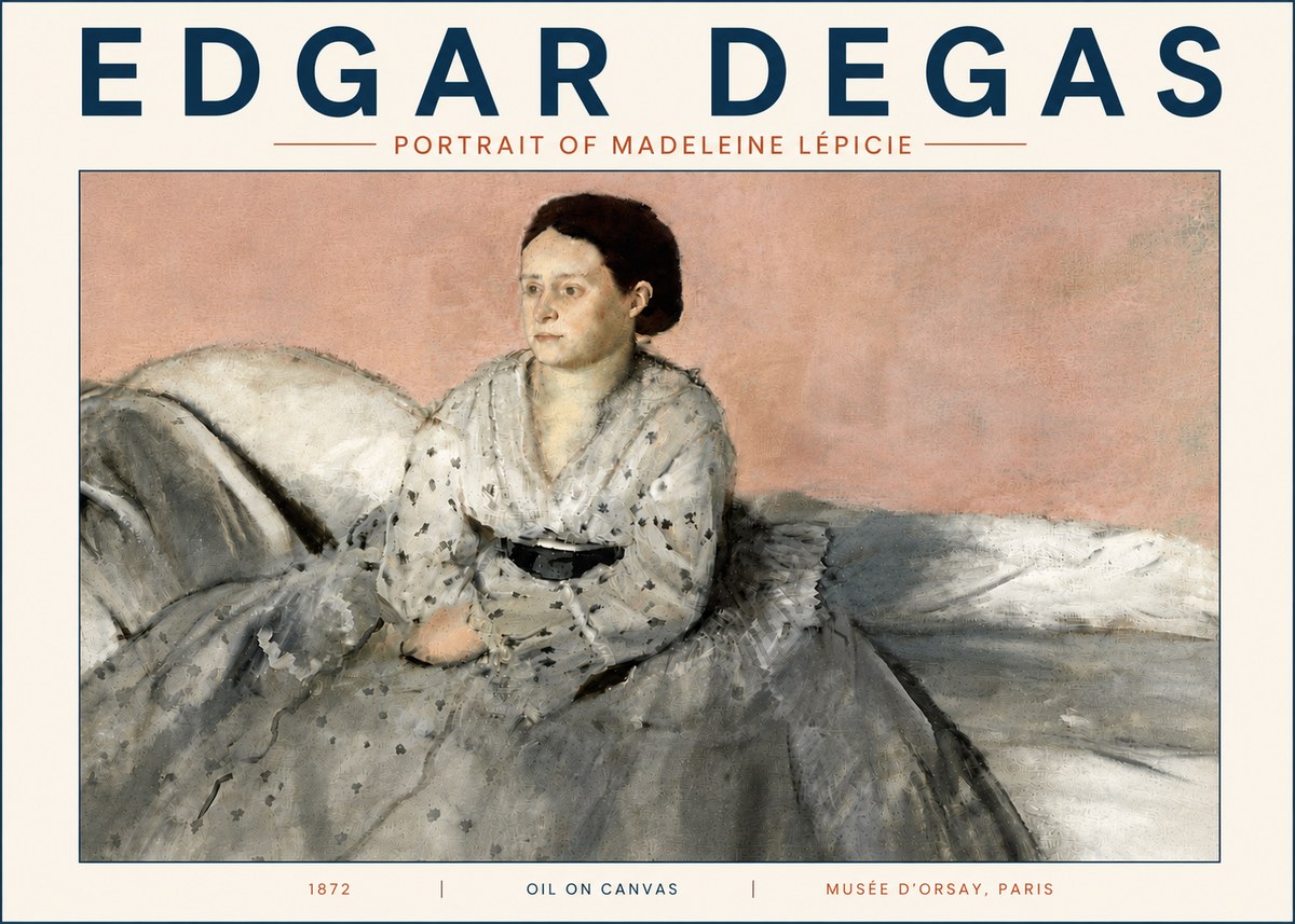 Edgar Degas Portrait of Madeleine Lépicie No6 - Póster