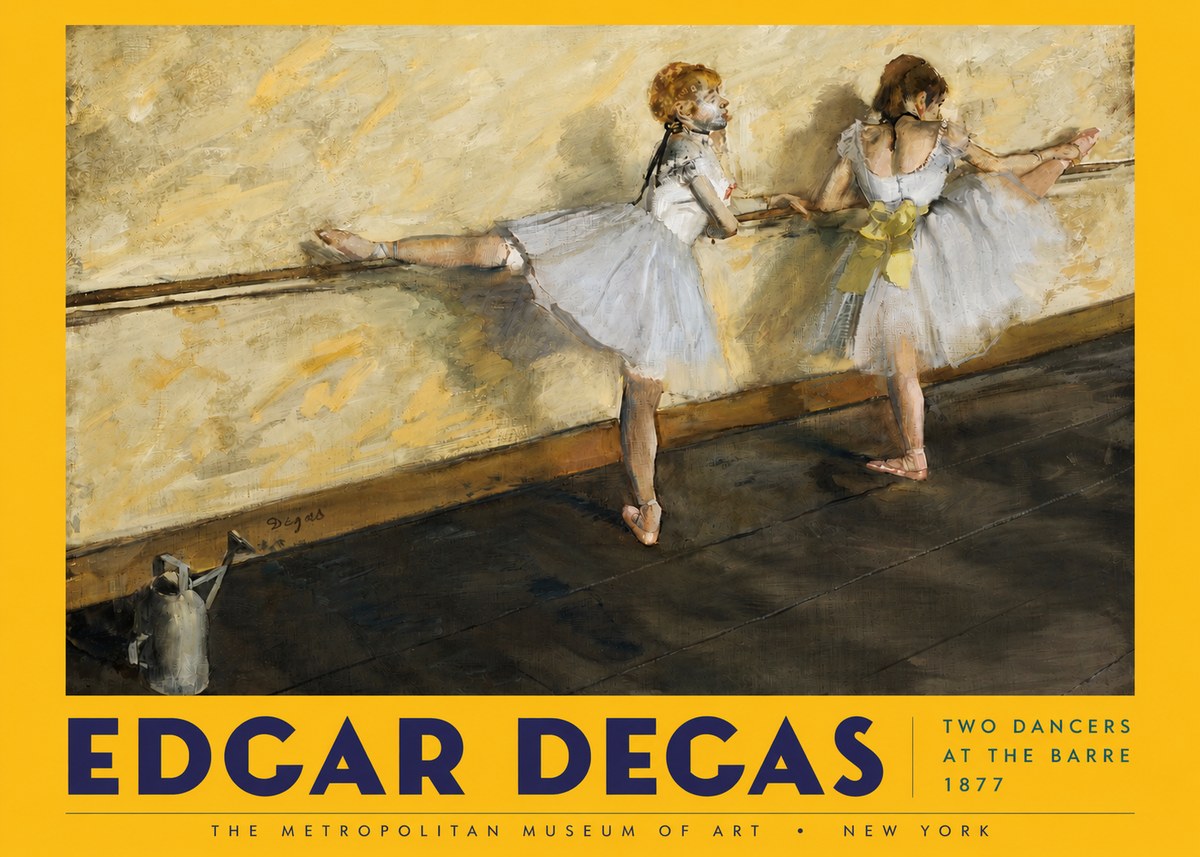 Edgar Degas Two Dancers at the Barre, 1877 No5 - Póster