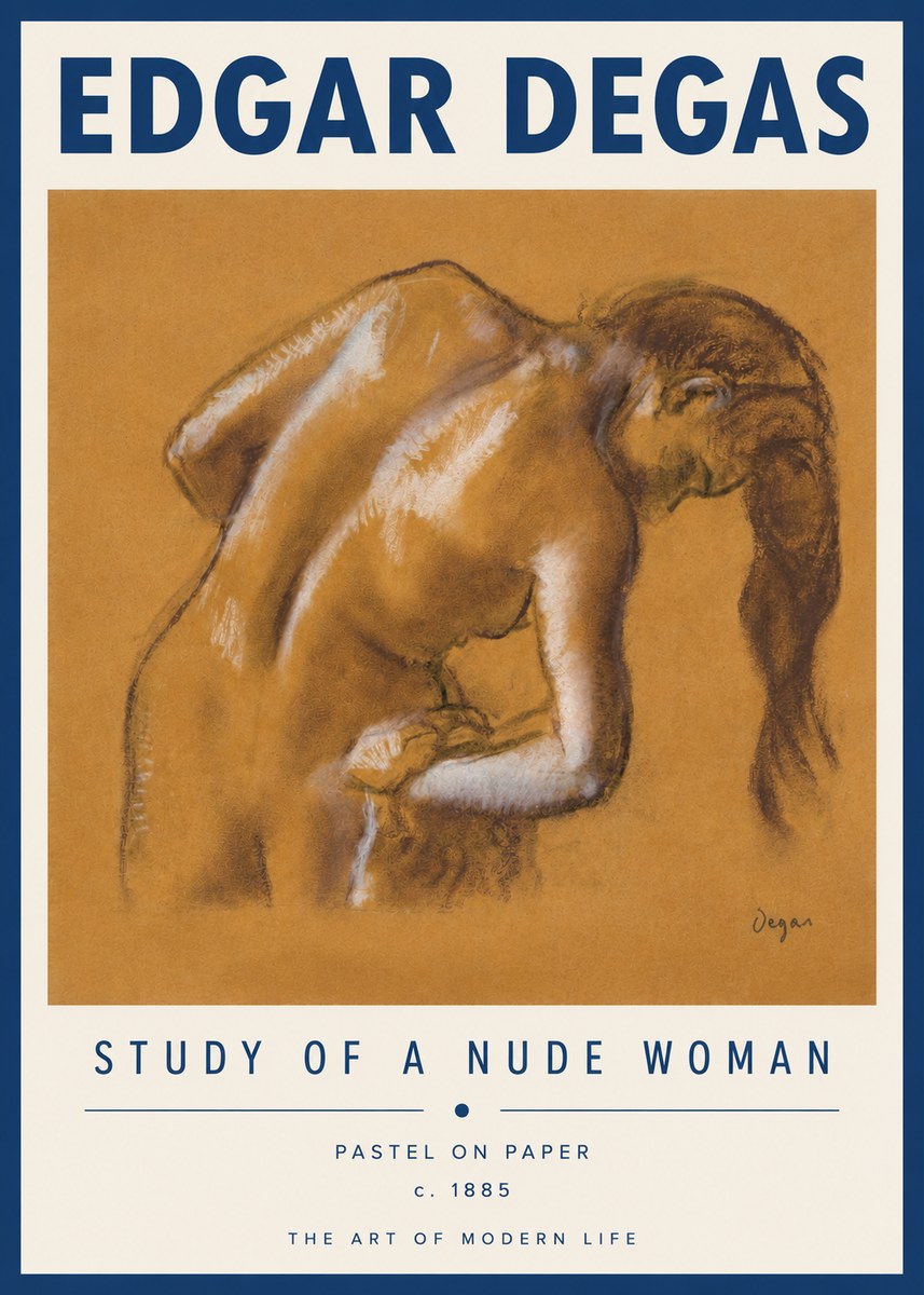 Edgar Degas Study of a Nude Woman I No5 - Póster
