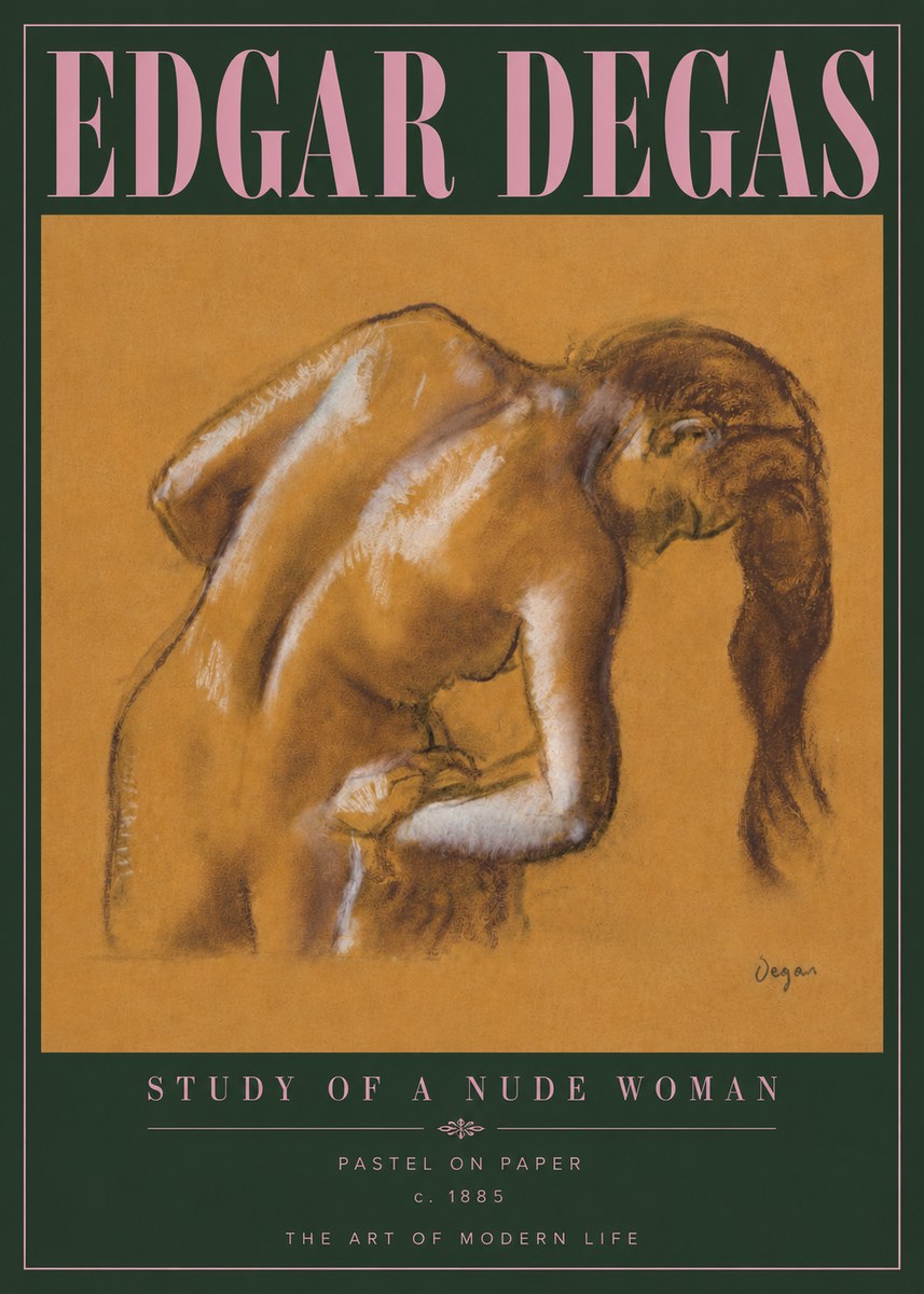 Edgar Degas Study of a Nude Woman I No6 - Póster