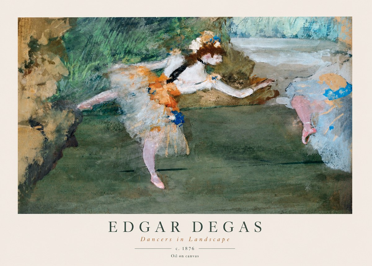 Edgar Degas Dancers in Landscape I No1 - Póster