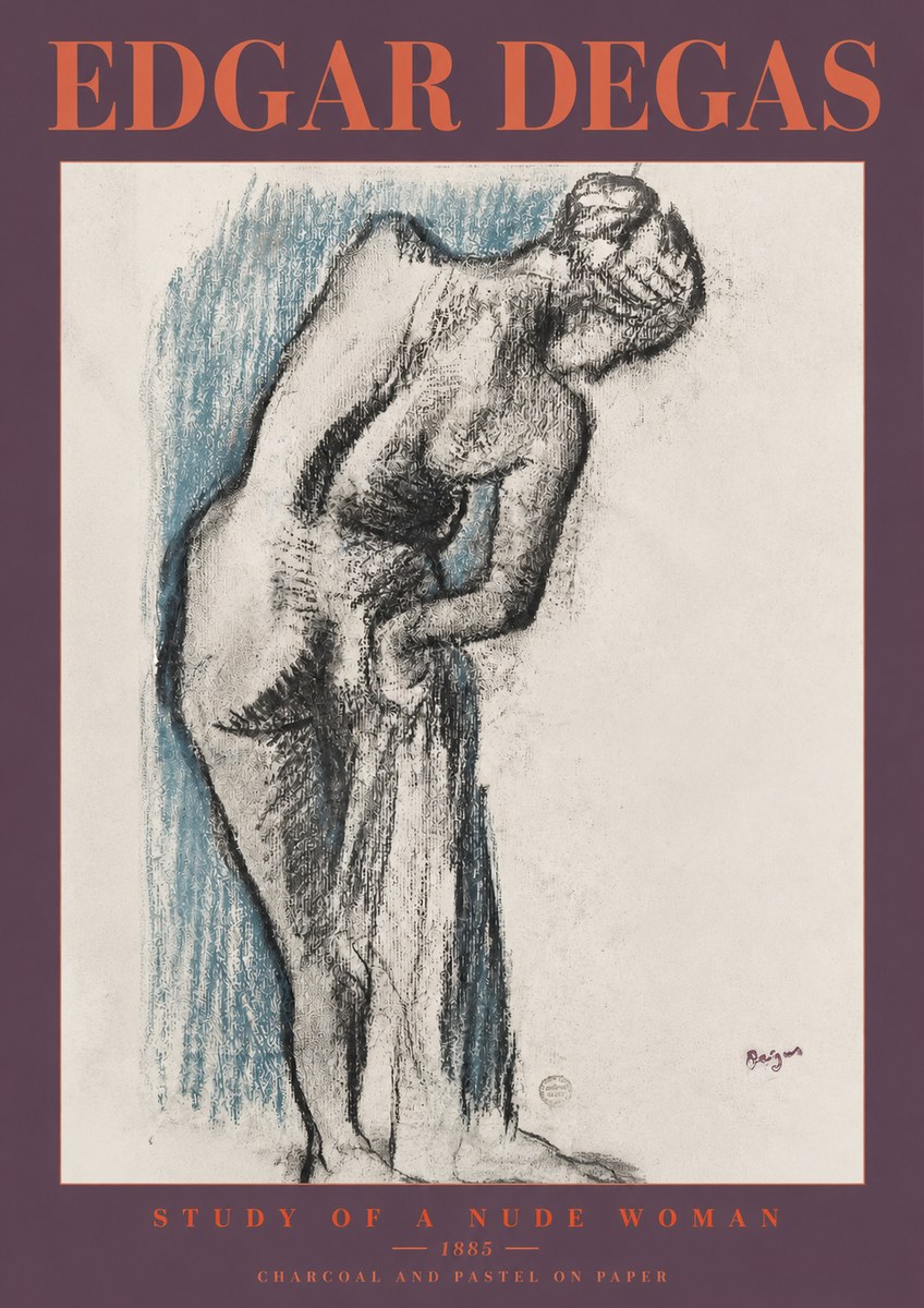 Edgar Degas Study of a Nude Woman II No2 - Póster