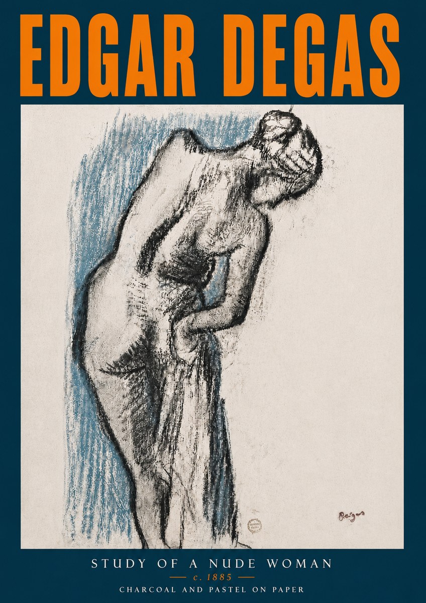 Edgar Degas Study of a Nude Woman II No5 - Póster