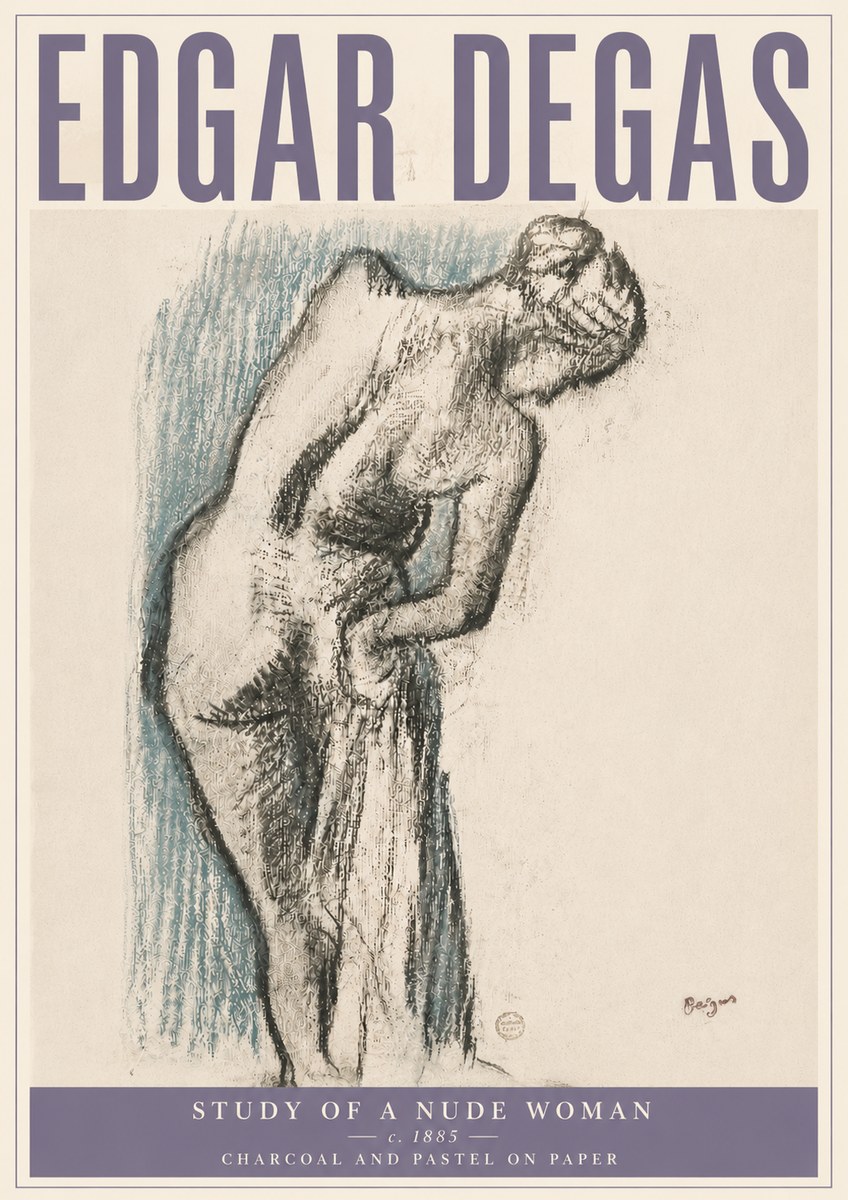 Edgar Degas Study of a Nude Woman II No6 - Póster