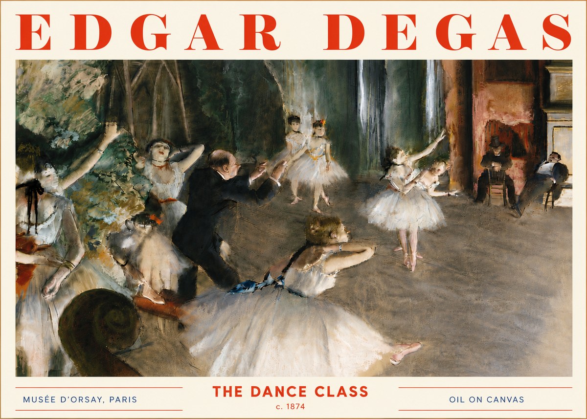 Edgar Degas The Dance Class III No6 - Póster