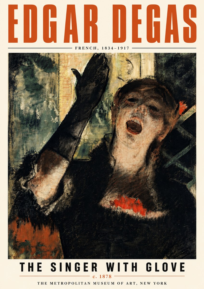 Edgar Degas The Singer with Glove No6 - Póster