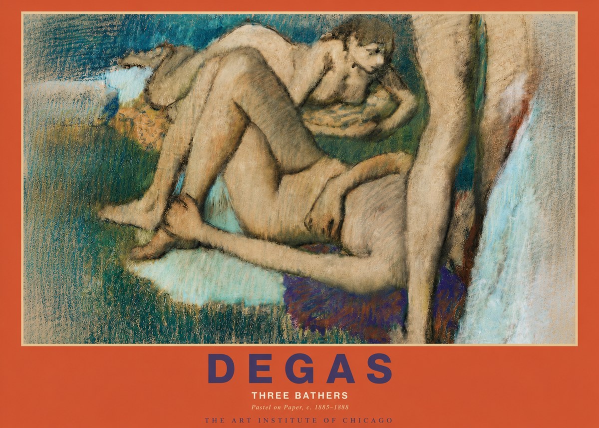 Edgar Degas Three Bathers No3 - Póster