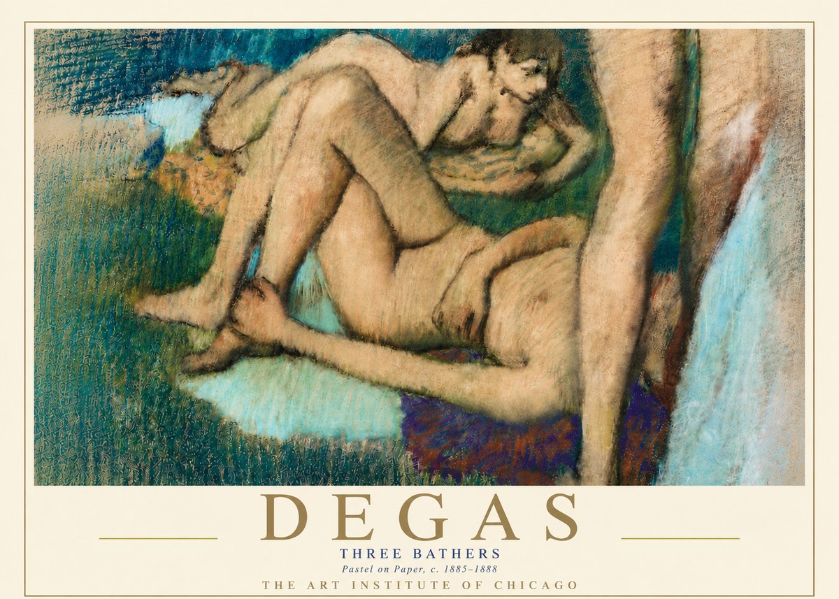Edgar Degas Three Bathers No6 - Póster
