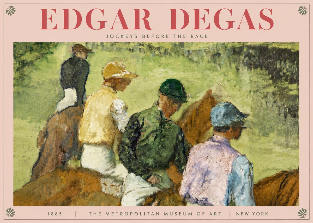 Edgar Degas Jockeys Before the Race No3 - Póster