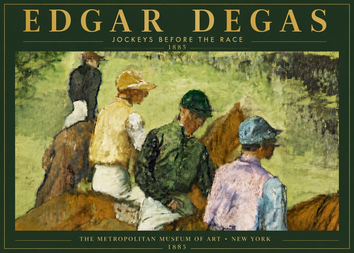 Edgar Degas Jockeys Before the Race No5 - Póster