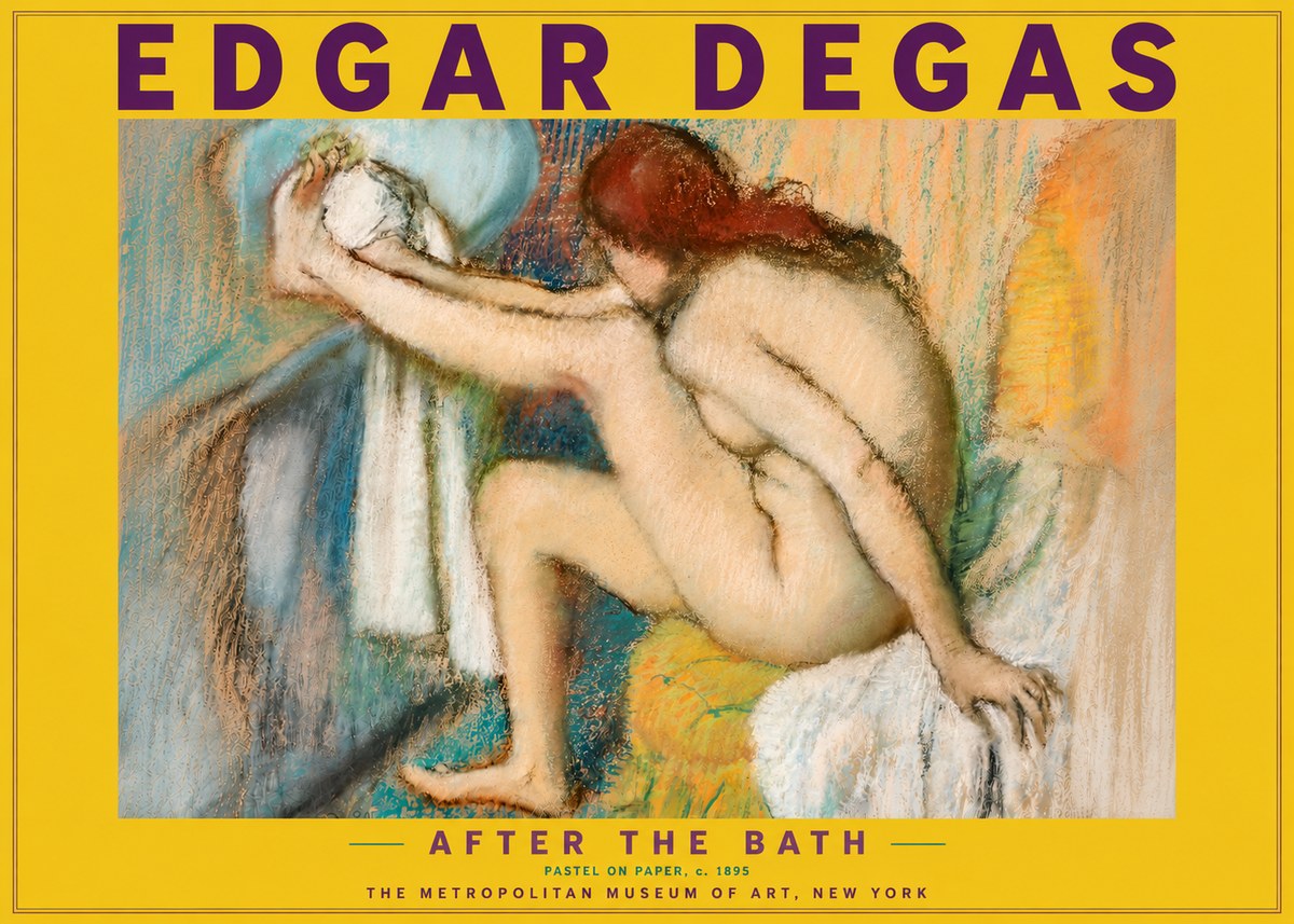 Edgar Degas After the Bath II No4 - Póster