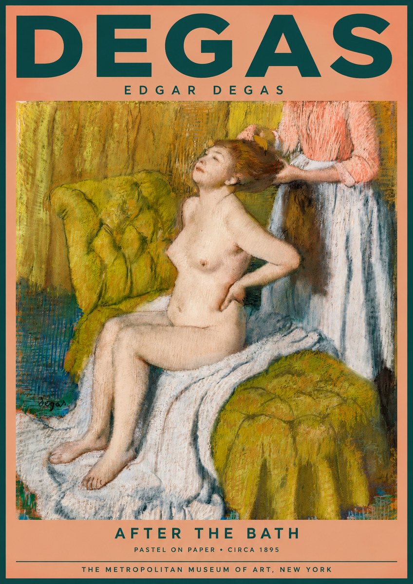 Edgar Degas After the Bath III No2 - Póster