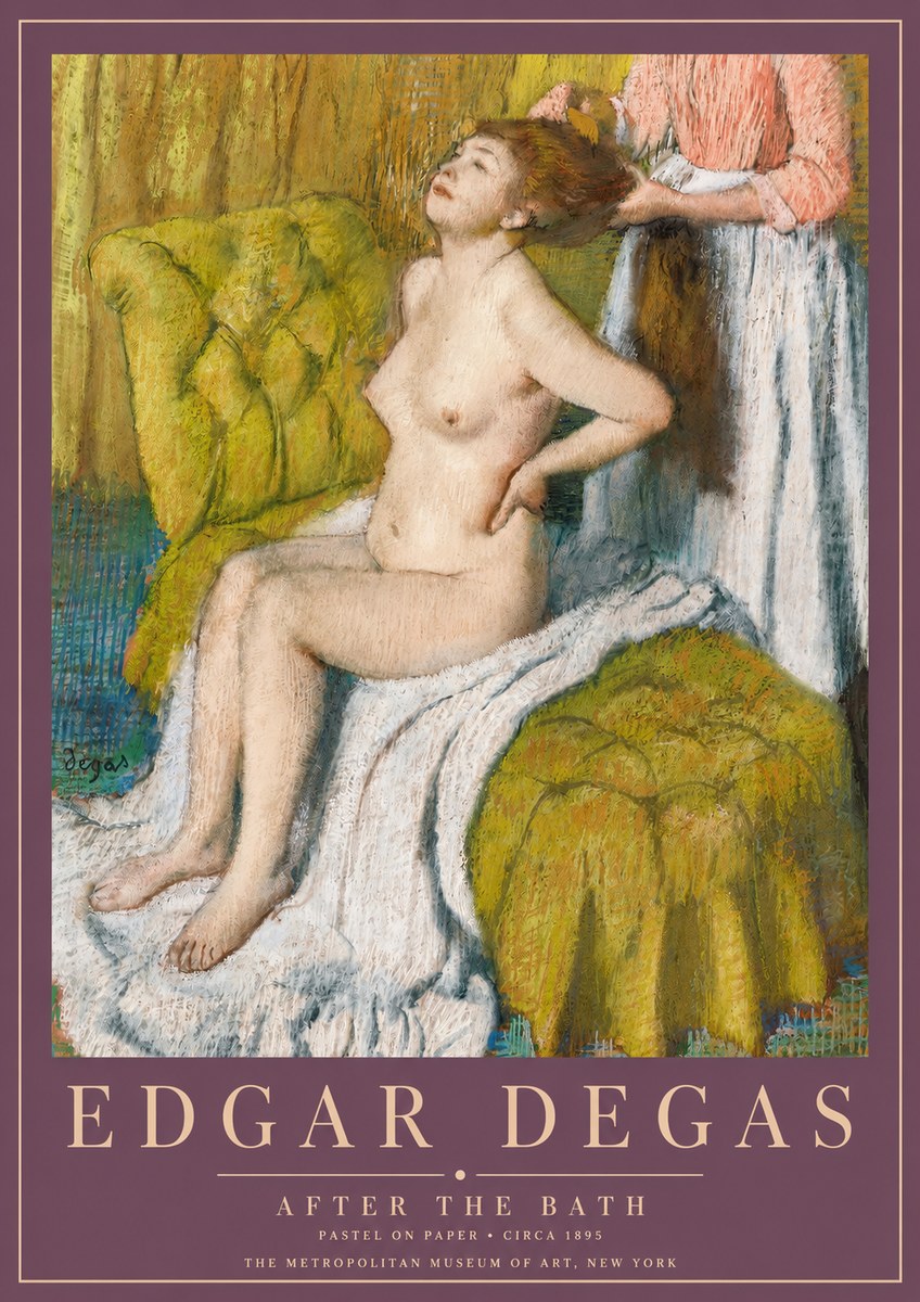 Edgar Degas After the Bath III No3 - Póster