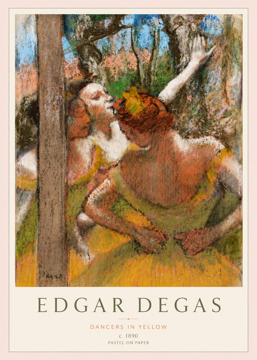 Edgar Degas Dancers in Yellow No3 - Póster