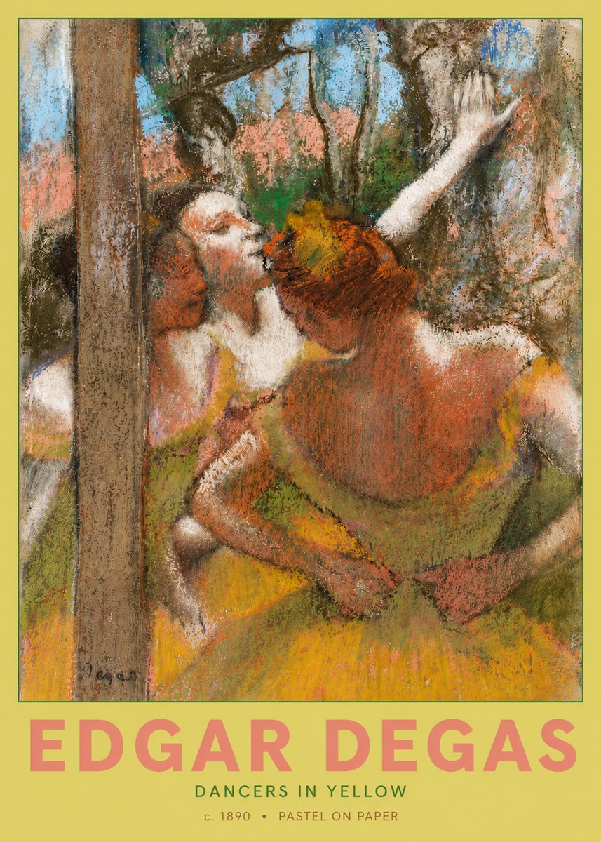 Edgar Degas Dancers in Yellow No4 - Póster