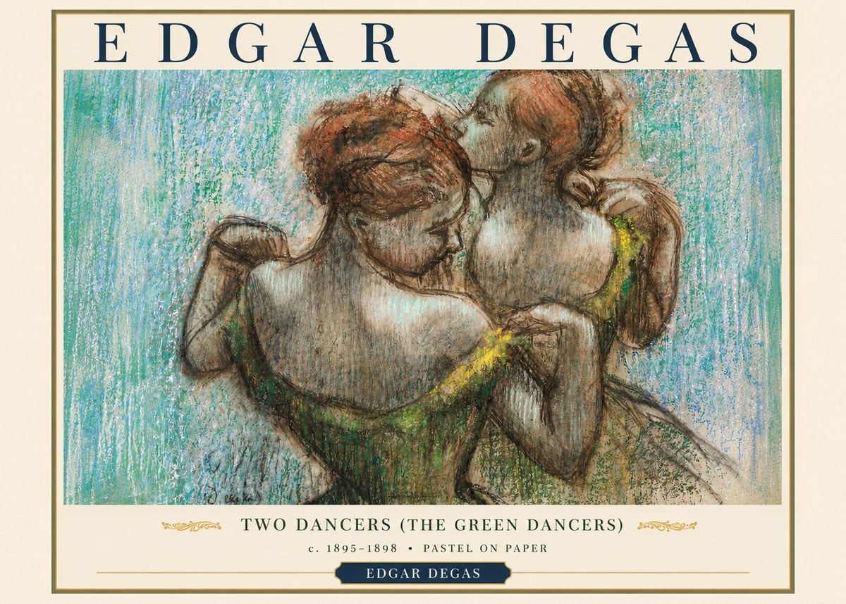 Edgar Degas Two Dancers (the Green Dancers) No3 - Póster