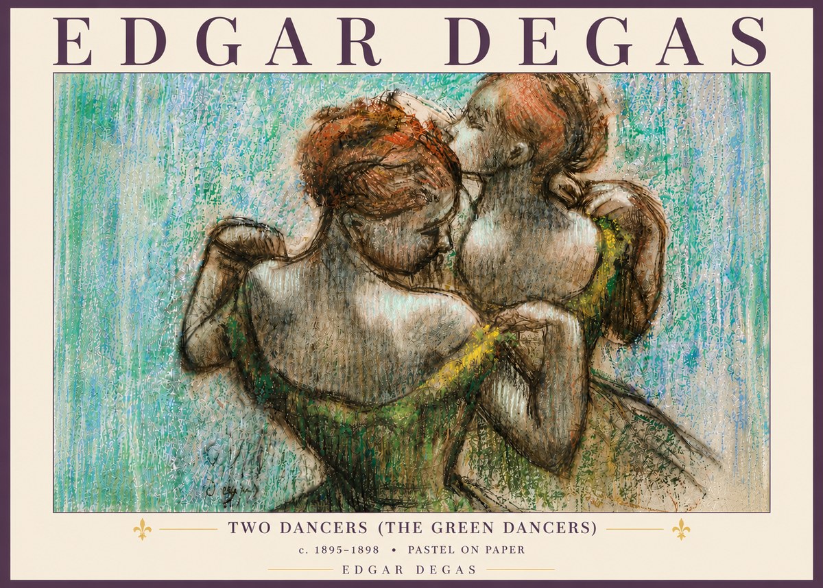 Edgar Degas Two Dancers (the Green Dancers) No6 - Póster