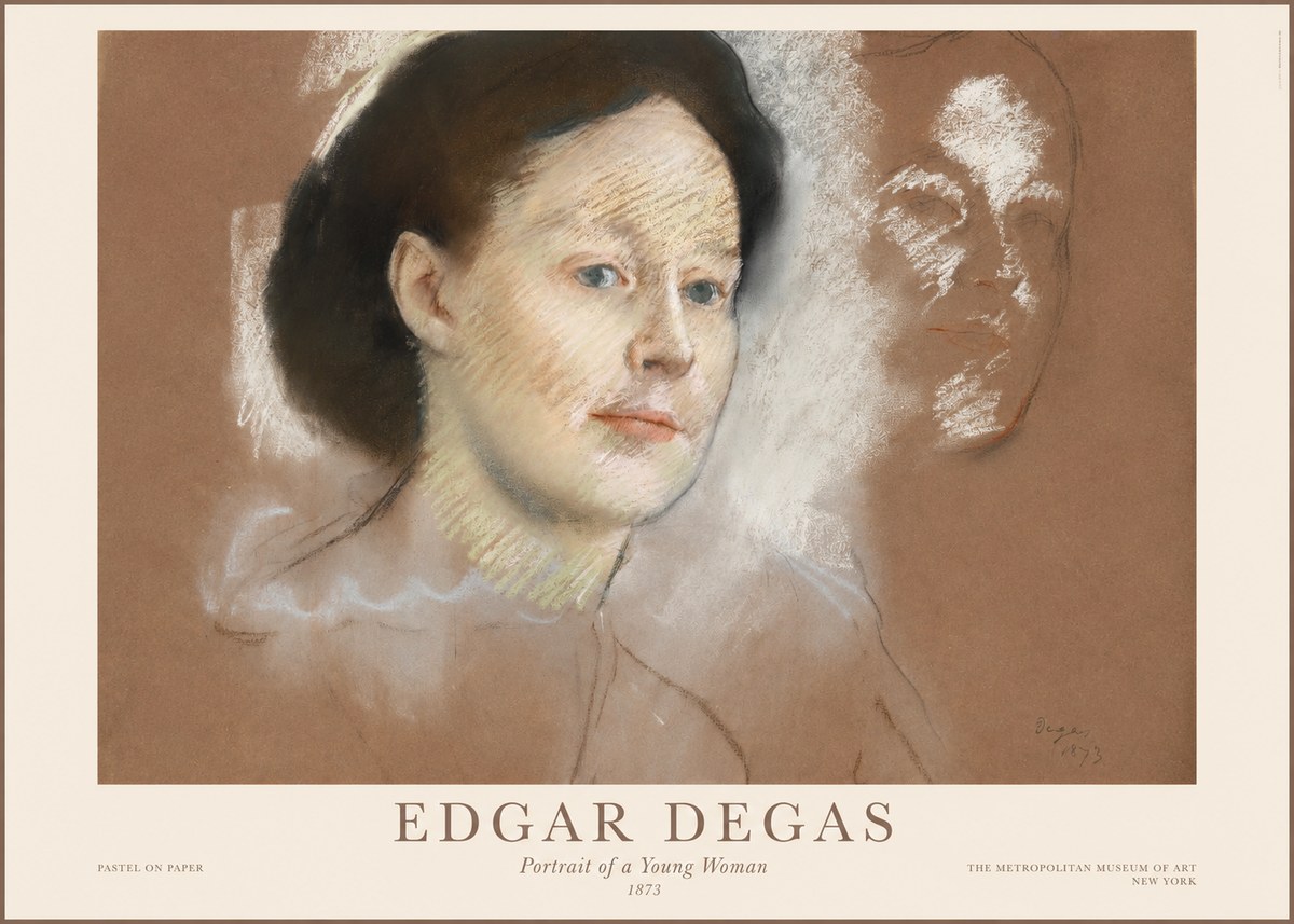 Edgar Degas Portrait of a Young Woman No1 - Póster