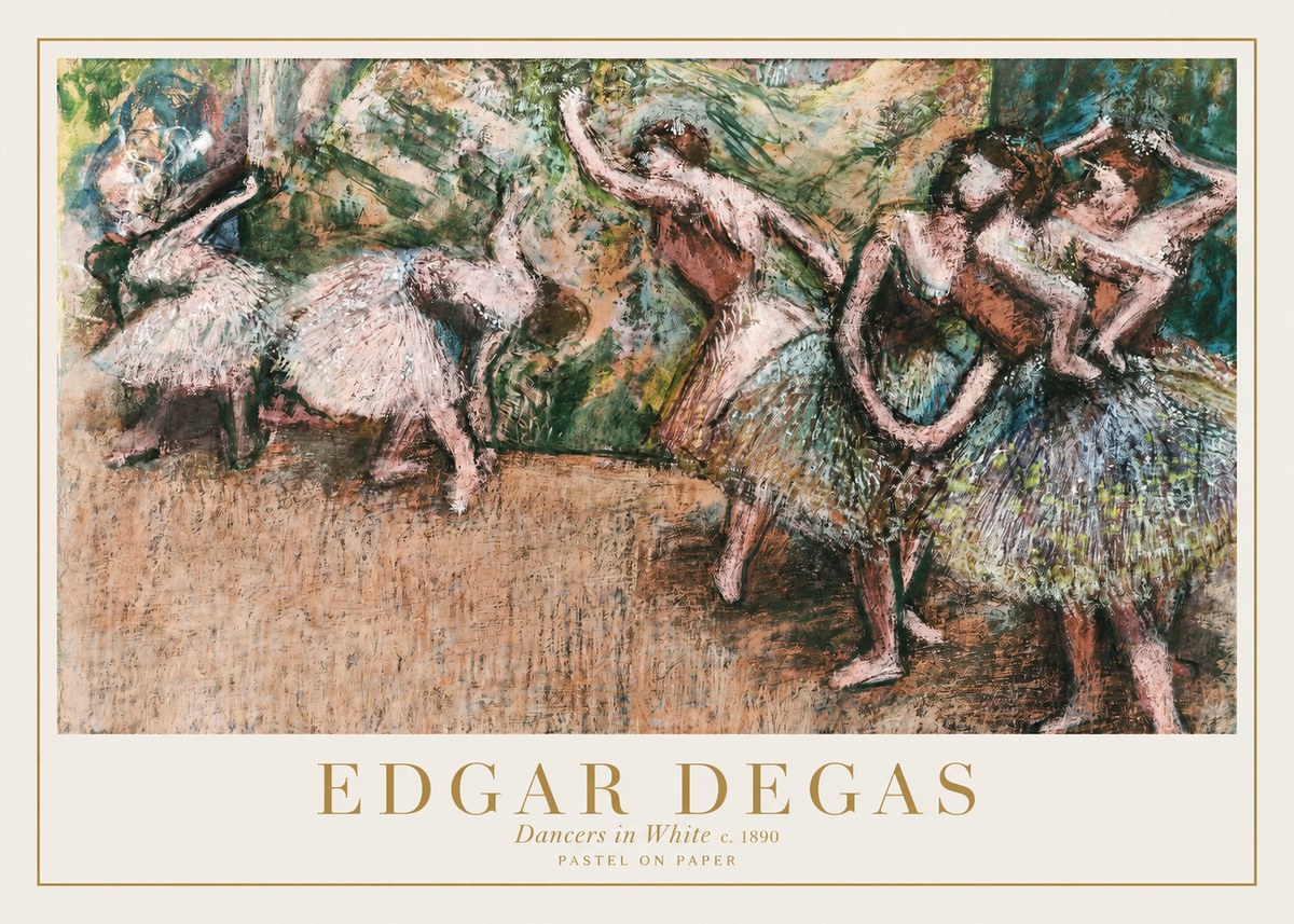 Edgar Degas Dancers in White C. 1890 No1 - Póster