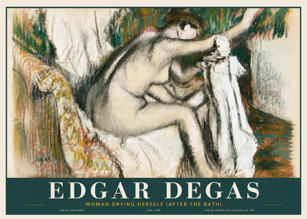 Edgar Degas Woman Drying Herself (After the Bath) No3 - Póster