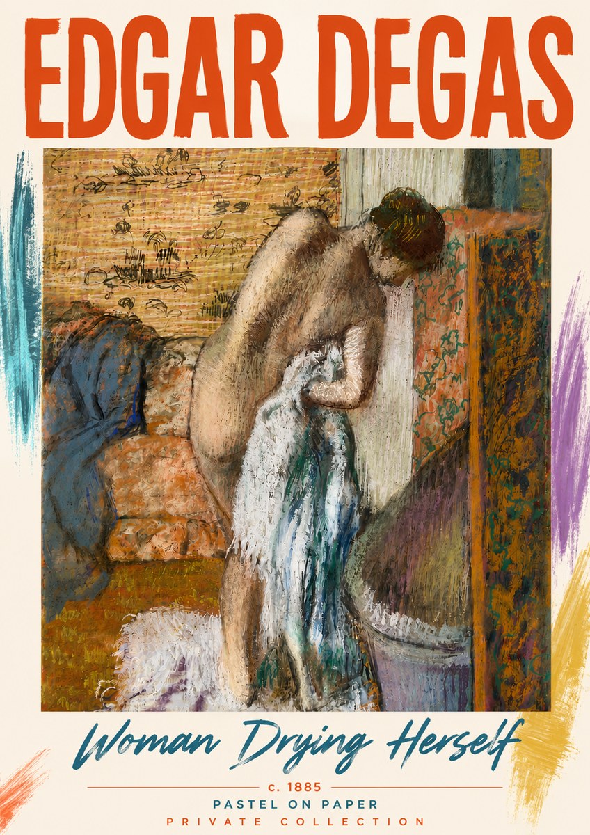 Edgar Degas Woman Drying Herself II No4 - Póster