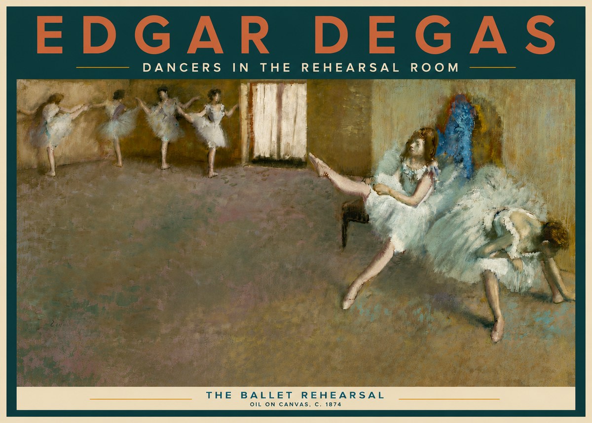 Edgar Degas The Ballet Rehearsal No3 - Póster