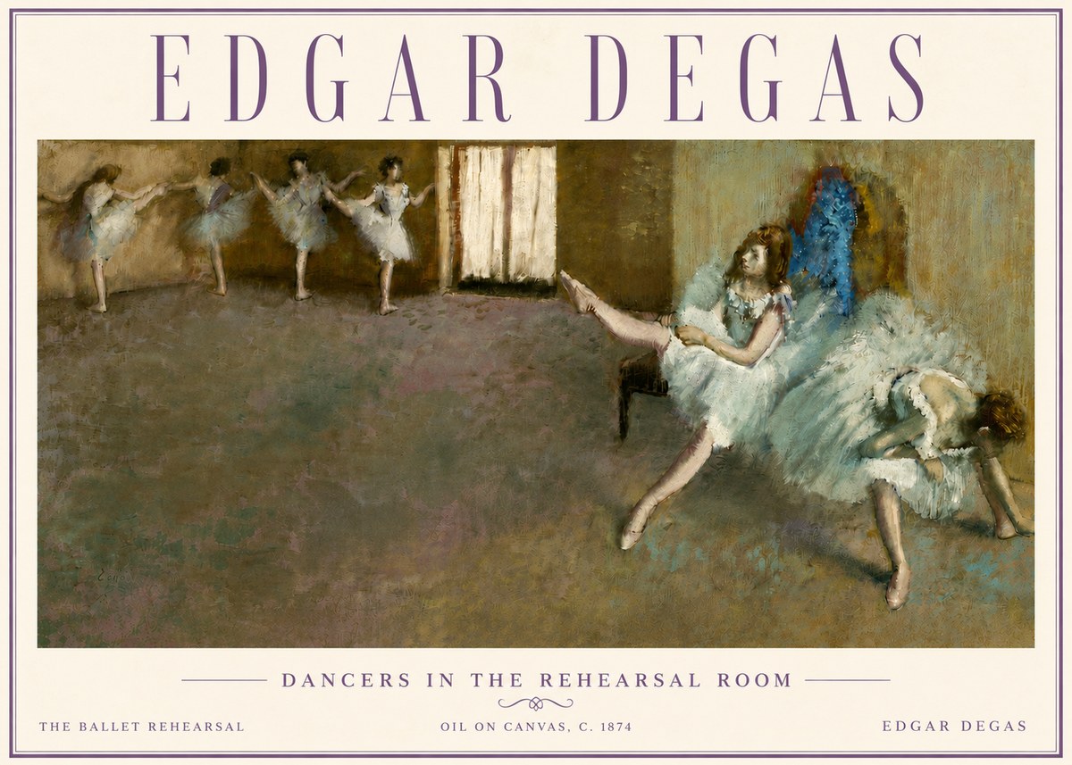 Edgar Degas The Ballet Rehearsal No4 - Póster
