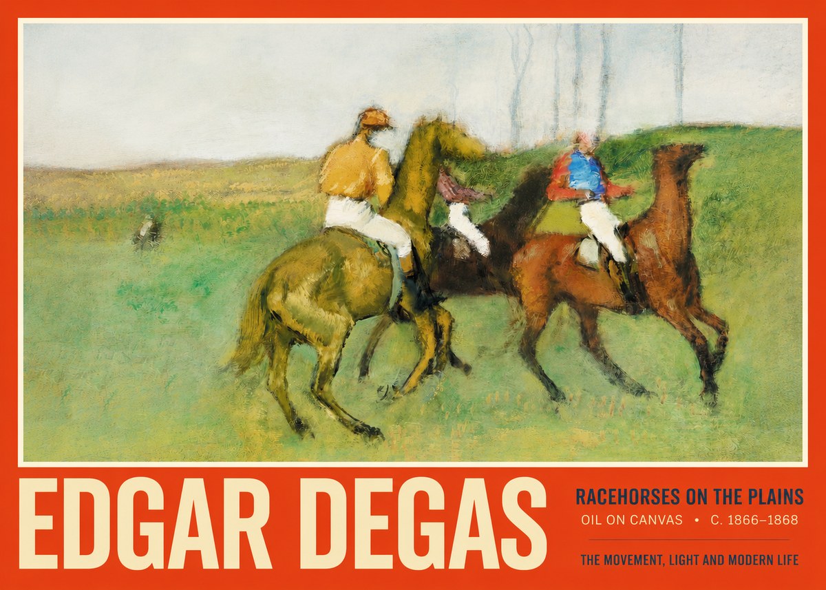 Edgar Degas Racehorses on the Plains No2 - Póster