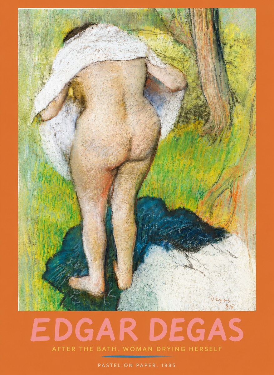 Edgar Degas After the Bath, Woman Drying Herself No3 - Póster