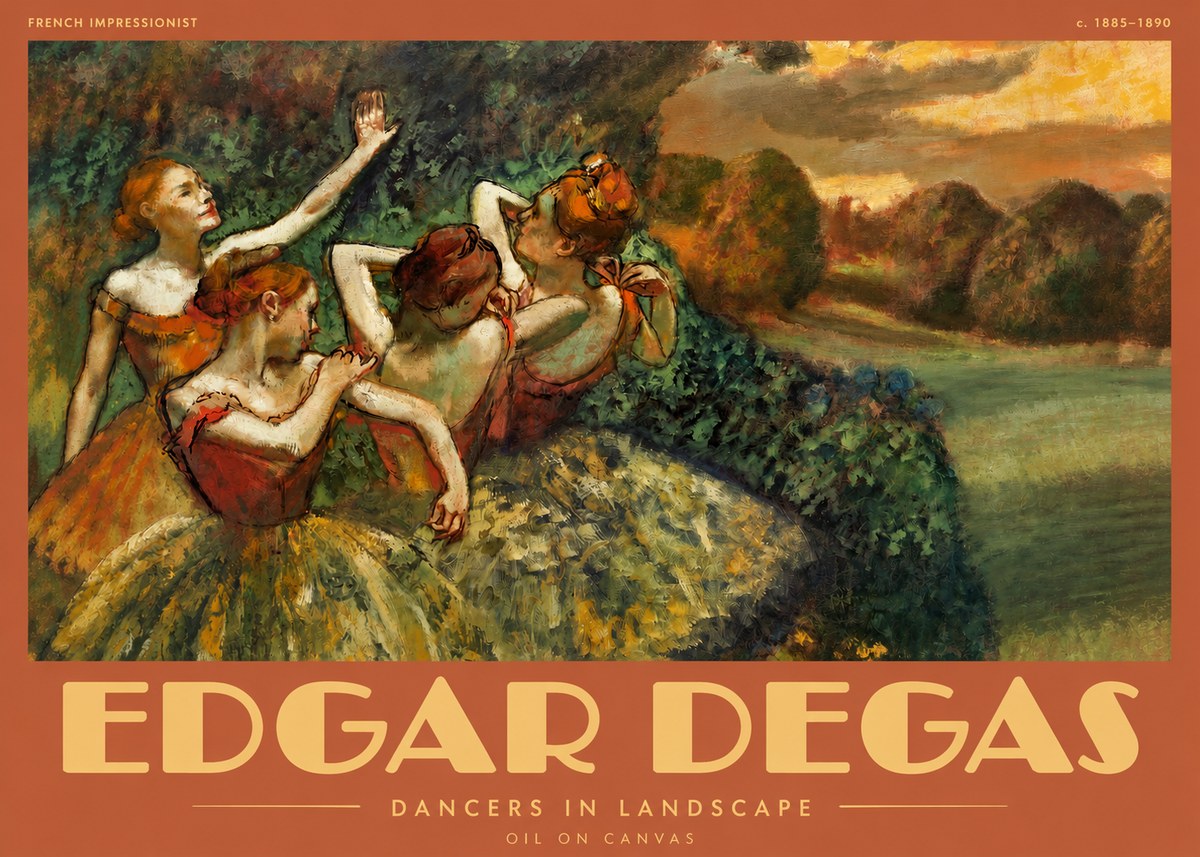 Edgar Degas Dancers in Landscape II No2 - Póster
