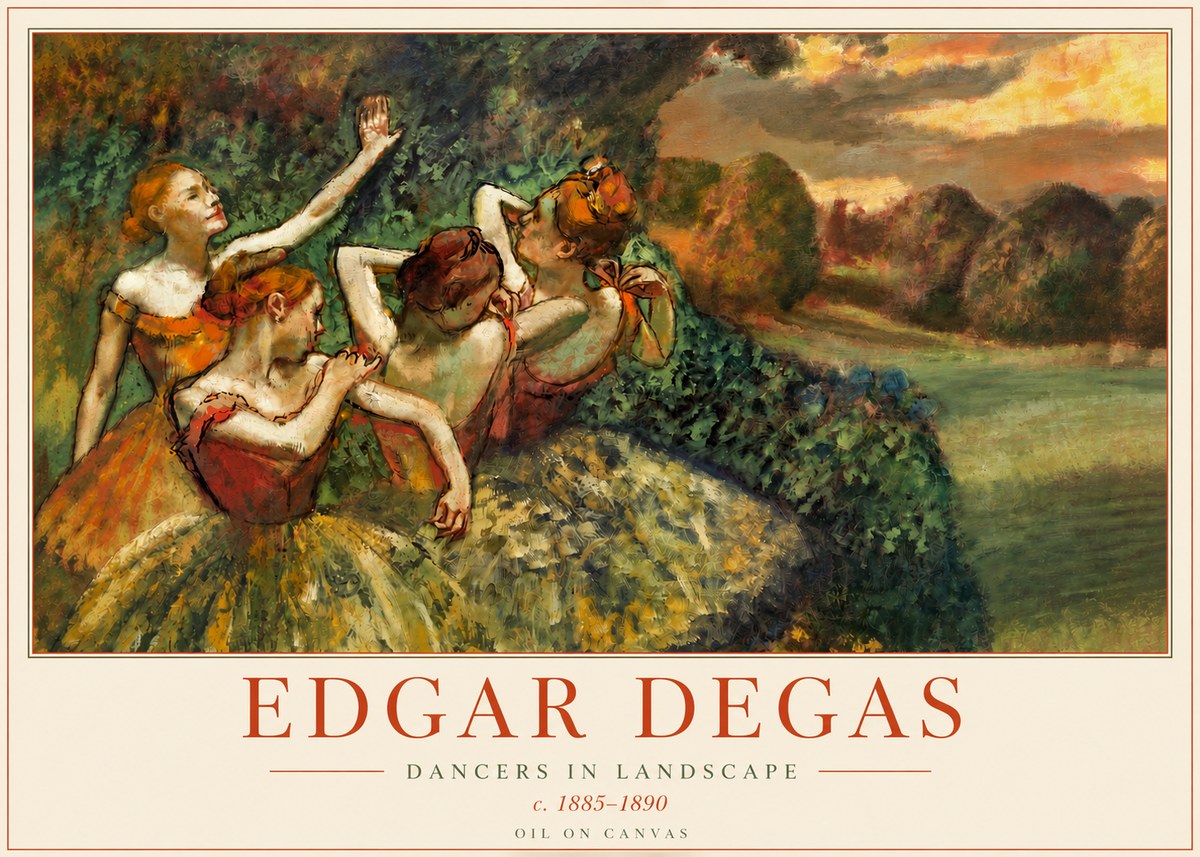 Edgar Degas Dancers in Landscape II No3 - Póster