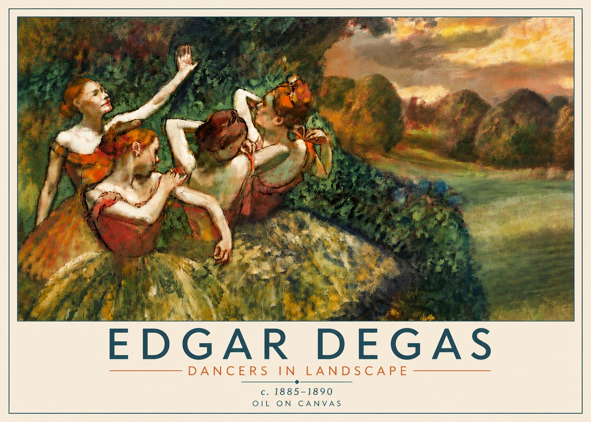 Edgar Degas Dancers in Landscape II No6 - Póster