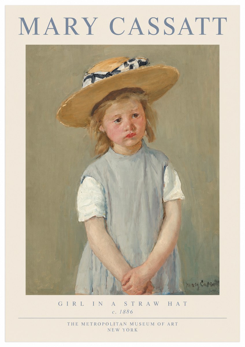 Mary Cassatt Girl in a Straw Hat No1 - Póster