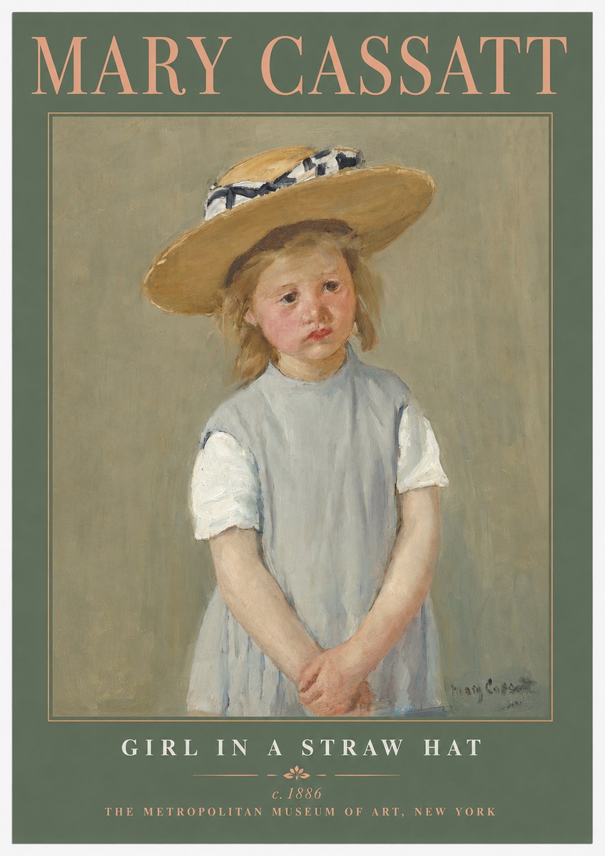 Mary Cassatt Girl in a Straw Hat No2 - Póster