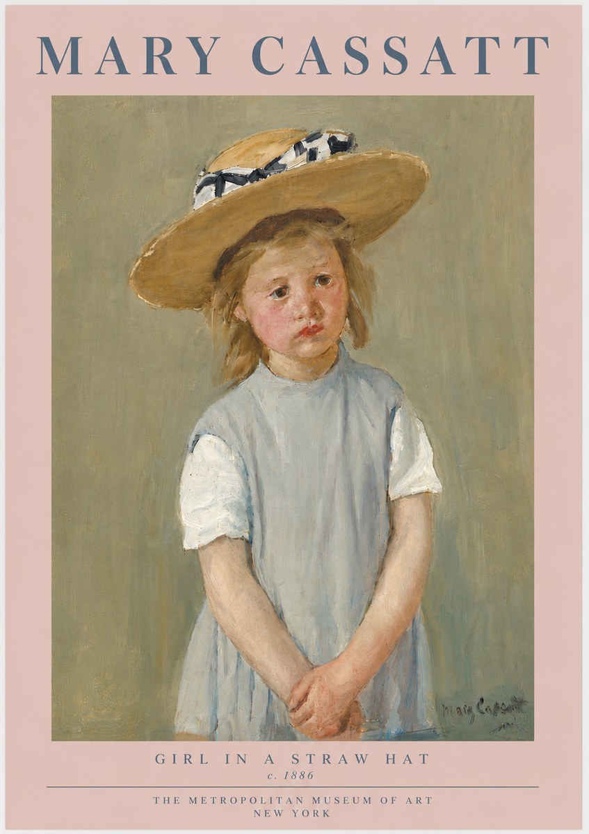 Mary Cassatt Girl in a Straw Hat No6 - Póster
