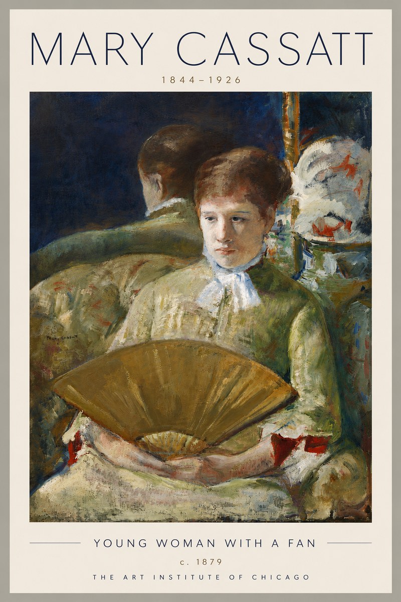 Mary Cassatt Young Woman with a Fan I No6 - Póster