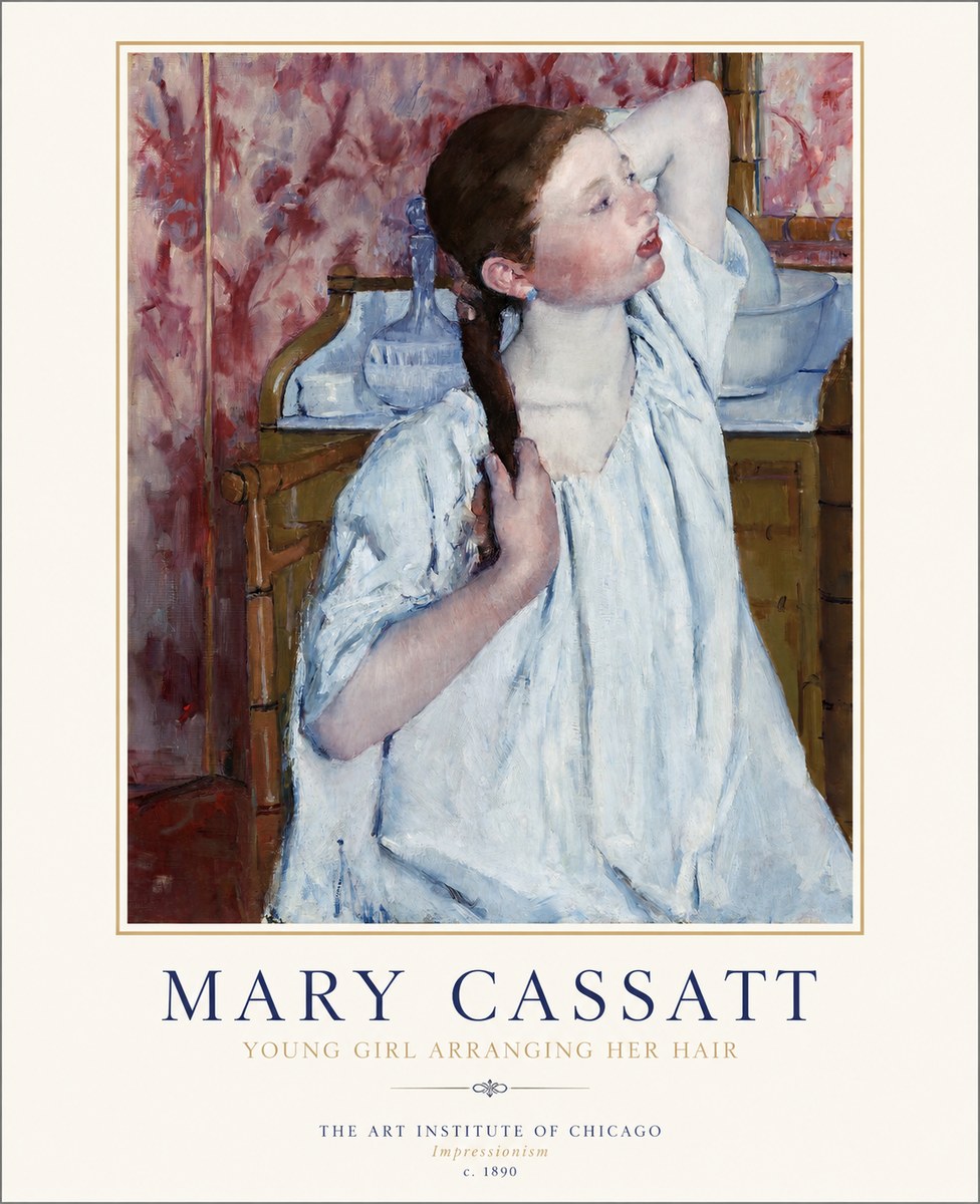 Mary Cassatt Young Girl Arranging Her Hair No1 - Póster