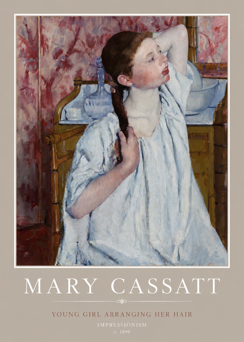 Mary Cassatt Young Girl Arranging Her Hair No2 - Póster