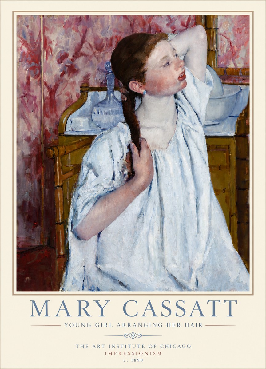 Mary Cassatt Young Girl Arranging Her Hair No3 - Póster