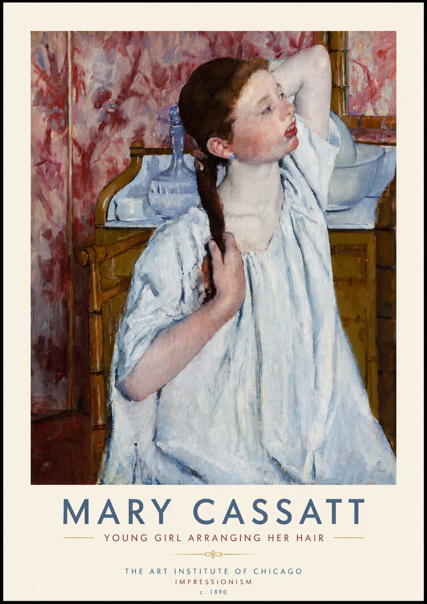 Mary Cassatt Young Girl Arranging Her Hair No5 - Póster